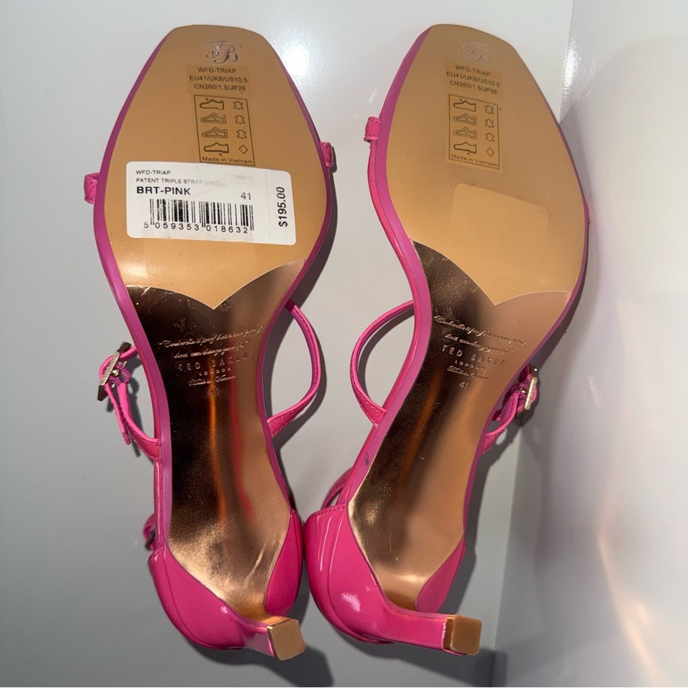 New No Box Ted Baker London Bright Pink Heels size 41 - Picture 5 of 5